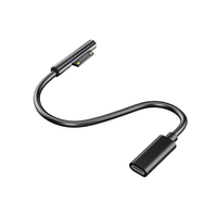 Câble adaptateur d'alimentation femelle USB type-c 20cm 15V 3A chargeur PD à charge rapide pour Microsoft Surface Pro 4/5/6 Go tresse