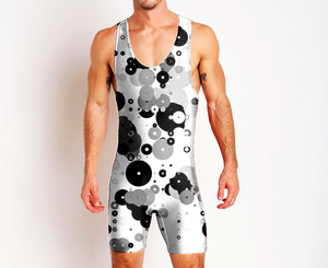 Maillot de lutte sans manches en polyester, personnalisé, imprimé par sublimation, anti-transpiration, séchage rapide, antibactérien, ajusté, pour l'été, pour équipe - Product Image 4