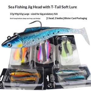 Señuelo de pesca con cabeza de plomo de 37g-65g, tipo Swimbait blando con cola de paleta de 11-13.5cm, para pesca en agua salada de lubina y pargo desde embarcación - Product Image 2