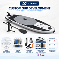 Planche de paddle gonflable personnalisée avec pagaie, pompe à air, laisse, sac à dos et personnalisation OEM pour les détaillants de sports nautiques