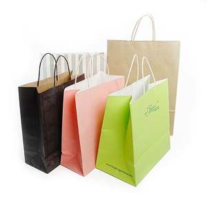 In Stock ODM OEM Customized Candy-colored High Quality Recyclable Biodegradable Kraft Paper <b>Bag</b> Resealable with Handle - Product Image 6