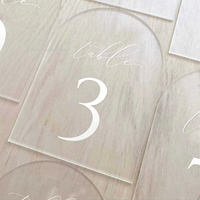 Numéros de table transparents modernes en forme d'arche, ornements de mariage 1-10, cartes de placement pour fêtes et décorations d'événements