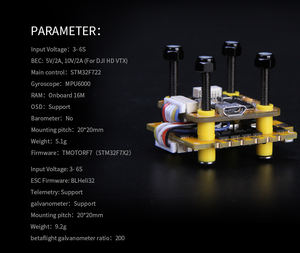 Contrôleur de <span class=keywords><strong>vol</strong></span> T-Hobby Mini F7 3-6S Apm 2.8 avec ESC 4-en-1 40A 50A BLHELI32, accessoires pour drones de course - Product Image 6