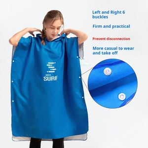Peignoir à capuche à séchage rapide pour la natation, serviette en microfibre, poncho de plage pour la plongée - Product Image 4