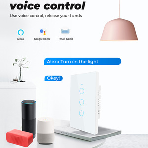 Interrupteur mural intelligent Wi-Fi tactile avec fil neutre 433 MHz en PC 220 V / Compatible Alexa <span class=keywords><strong>Google</strong></span> <span class=keywords><strong>Home</strong></span> pour interrupteurs muraux Bluetooth - Product Image 5