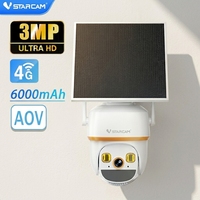 Cámara PTZ BG30 3MP con Energía Solar 4G para Exteriores, Batería de 6000mAh, Bajo Consumo, Grabación Continua 24H, Visión Nocturna Humana, Nube