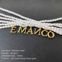 Collier pour femme EManco Chic, délicat, minimaliste, avec initiale, imitation perle, chaîne à maillons, acier inoxydable, couleur or, pour les fêtes
