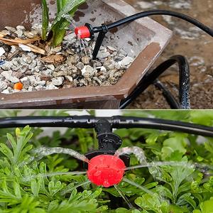 Tête d'irrigation goutte à goutte rouge à huit trous, débit réglable, pour l'arrosage des plantes de jardin, ensemble d'accessoires pour système d'arrosage, 90-150 pièces - Product Image 1