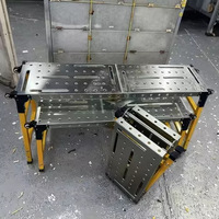 Plateforme de travail réglable haute résistance |   Échelle d'échafaudage pliable en acier, capacité de charge 250 kg |   Pliage industriel portable