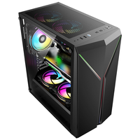 Hongyi M-ATX/ATX/ITX Table verticale PC boîtier tours ventilateur RVB et Audio HD ARGB lumière Gamer ordinateur de jeu avec panneau latéral en verre
