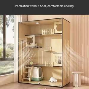 Villa de madera de lujo para gatos Casa interior para gatos Jaula para gatos y cama Cobertizo para gatos y gabinete Cama para gatos - Product Image 5