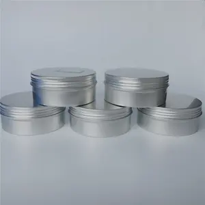 250ml Round Empty Silver Aluminum Tin Jar Cosmetic Packaging Tin Can Container 8oz Candle Tin