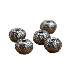 Shanxi Old Silver Carved Loose Beads Mixed Shapes Plated <b>Metal</b> For <b>Bracelet</b> Making - Product Image 5