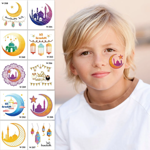 10 pièces Festival lune château temporaire <span class=keywords><strong>tatouage</strong></span> autocollants différents Ramadan Karim Eid Mubarak conceptions pour les décorations de fête - Product Image 4