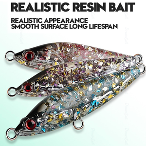 OEM 70mm 17g Harz-Sinkköder mit eingebautem Blei, Weitwurf-Hardbait mit Laser-Glitter für Salzwasserfischen - Product Image 5