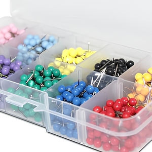 Puntine da Disegno <span class=keywords><strong>con</strong></span> Testa in Plastica Colorata e Punta in Acciaio, Confezione Personalizzata a Basso Prezzo - Product Image 5