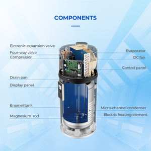 <span class=keywords><strong>Chauffe</strong></span>-<span class=keywords><strong>eau</strong></span> thermodynamique compact allemand 3KW 80L <span class=keywords><strong>200L</strong></span> à haute température avec réservoir émaillé R290 Air-<span class=keywords><strong>Eau</strong></span>, ensemble chaudière à collecteur - Product Image 5