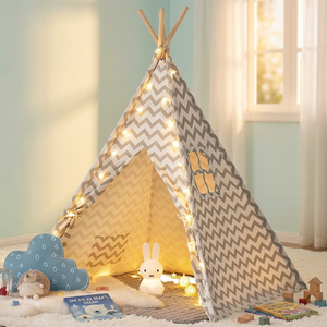 Tienda de campaña tipi plegable de lona natural Hoye Crafts <span class=keywords><strong>para</strong></span> bebés unisex de 0 a 24 meses - Product Image 4