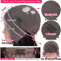 Perruque frontale HD complète sans colle en cheveux vierges bruts du Cambodge, longue, rougeâtre, transparente, cuticules alignées, durée de vie de 3 ans, qualité supérieure