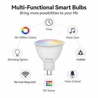 Ampoules LED intelligentes MR16 RGBCW 4W 300LM AC DC12V ETL Tuya Matter pour Alexa Google App Control, ampoules LED intelligentes à intensité variable pour la maison