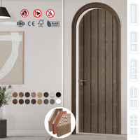 Porte simple de luxe à 2 panneaux pour l'intérieur, arche supérieure à 2 panneaux