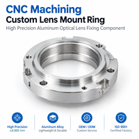Anneau de montage d'objectif sur mesure usiné CNC, composant de fixation d'objectif optique en aluminium de haute précision