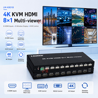 4K KVM HDMI 8x1 Multiviewer 8 in 1 Out dengan Dukungan IR RS232, 1 Arah Mouse dan Keyboard untuk Mengontrol 8 PC Host