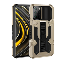 Étui robuste en PC dur et TPU, magnétique, antichoc, avec support, anneau de téléphone pour voiture, coque arrière pour XIAOMI Poco M3