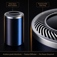 YUEHANGTC Désodorisant de voiture solide, diffuseur passif sans batterie, en alliage d'aluminium, rechargeable