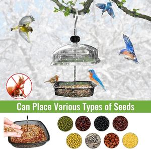 Oniya Support de mangeoire à oiseaux en métal suspendu pour jardin oiseaux sauvages pinsons moineaux - Product Image 2