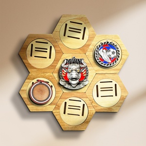 Hexagon Water Teardrop Soporte Para Medallas Display Custom <b>Frame</b> Bib Rack Wall Shelf Stand Wood Diy Sports Metal Medal Holder - Product Image 1