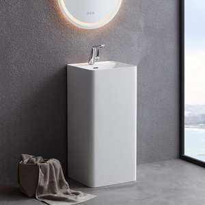 Lavabo de Pedestal de Cerámica Blanca de Una Pieza, Estilo Elegante, de Alta Calidad GODI, en Oferta, Acepta OEM - Product Image 6