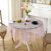 Nappes rondes en dentelle en gros, nappes de table à thé de couleur unie, simples et élégantes pour la décoration d'événements à domicile