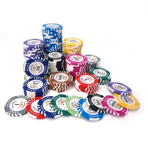Fichas de póker de alta calidad, arcilla de cinco estrellas, 14g, 40mm, 11 colores con palos de valor en efectivo, logotipo personalizado para casino, club de póker, venta al por mayor de fábrica - Product Image 1