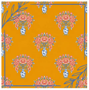 La alfombra de mahjong The Midnight Aviary de KimberlyRobertStudio presenta un fondo negro con patrones de pájaros y flores dorados. - Product Image 2