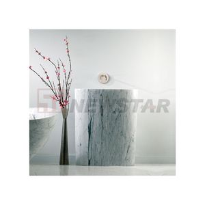 Lavabos sur pied en onyx blanc au design moderne Lavabo autoportant en pierre et marbre Lavabo de salle de bain sur pied - Product Image 5