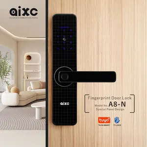 الأكثر مبيعاً من AIXC قفل باب ذكي من الألومنيوم أسود بني بلوتوث تخصيص الجسم في الهواء الطلق الباب بدون مفتاح wifi التطبيق