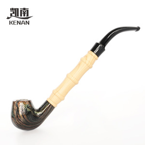 Kenan Bamboo Resin Smoking Pipe Bent Type Durable For Tobacco Use - Product Image 1