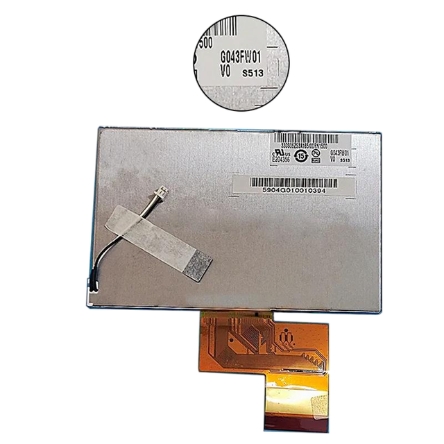 G043FW01 V0 AUO Custom Medical Patient Monitor 4.3 Inch 480*272 TFT WLED 400:1 Contrast Ratio Waterproof LCD Module FPC