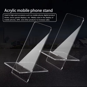 Hình chữ X <span class=keywords><strong>Acrylic</strong></span> điện thoại di động chủ đứng không thấm nước rõ ràng Rack hiển thị cho bàn và truy cập - Product Image 5