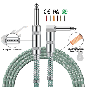 Cáp đàn guitar chất lượng cao, tùy chỉnh nhà máy, 1/4 inch TS góc vuông sang thẳng, nhạc cụ, cáp 6.35mm cho guitar điện - Product Image 2