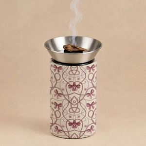 Wooden Bakhoor Incense Burner with Stainless <b>Steel</b> <b>Bowl</b> for Home Fragrance and Aromatic Oud - Product Image 1