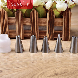 Suncity Piping Nozzle Set Round Metal Tips For Cake Decorating Disposable Bag Use - Product Image 2