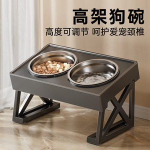 Bebedero elevado con soporte para el cuello para perros grandes, tazón de alimentación lenta para Corgi, bebedero de acero inoxidable para mascotas. - Product Image 4