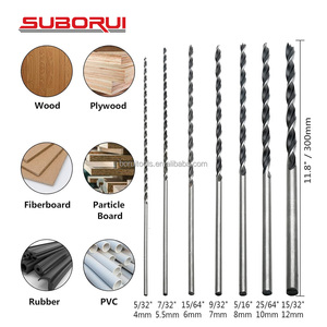 SUBORUI 300mm Carbon Steel Round Shank 4mm 5mm 6mm 7mm 8mm 10mm 12mm 7 Pcs Extra Long Brad <strong>Point</strong> Wood Drill <strong>Bit</strong> <strong>Set</strong> - Product Image 6