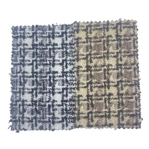 Bán buôn vải Nhà cung cấp dệt jacquard kẻ sọc Houndstooth Tweed LEN/<span class=keywords><strong>Polyester</strong></span> vải của quần áo 2433 - Product Image 1