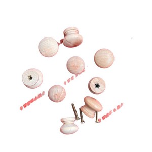Poignée de meuble en bois massif, bouton rond en forme de champignon, style rustique, installation facile - Product Image 5