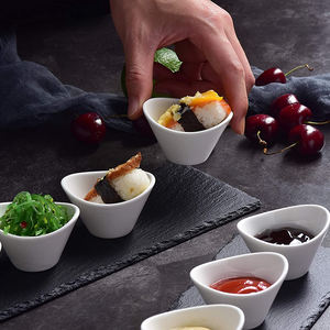 Juego de <span class=keywords><strong>tapas</strong></span> de pizarra para aperitivos, con cuenco redondo de cerámica, forma redonda, hermoso diseño - Product Image 4