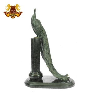 Outdoor Ornaments Life Size Brass <strong>Peacock</strong> Statue Antique <strong>Bronze</strong> <strong>Peacock</strong> for Sale - Product Image 1