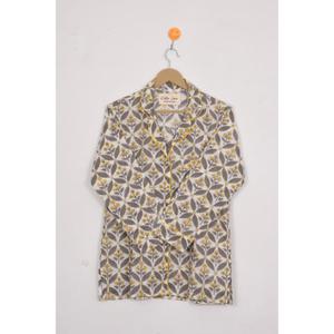 2025 Best Selling Brown Floral Cotton Pajama Set Hand Block Print Nightwear for Women Lightweight Summer Lounge Set - Product Image 6